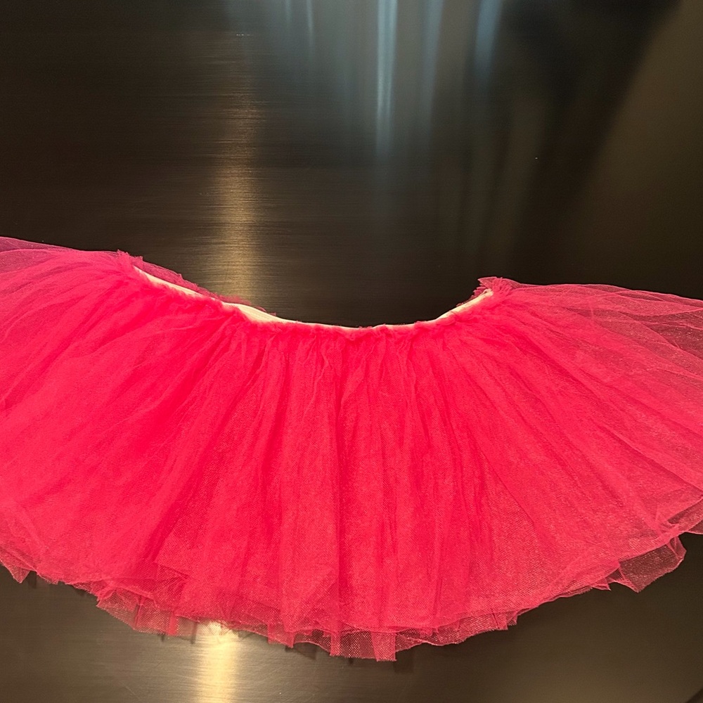 Bright Pink Tulle Tutu Skirt with Elastic Waist